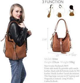 img 3 attached to Nico Louise Genuine Backpack Shoulder Women's Handbags & Wallets and Fashion Backpacks