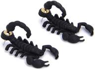 🦂 maloyanve punk 3d scorpion animal stud earrings: creative & personalized double-sided halloween fashion for women, girls, and men logo