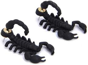 img 4 attached to 🦂 MALOYANVE Punk 3D Scorpion Animal Stud Earrings: Creative & Personalized Double-Sided Halloween Fashion for Women, Girls, and Men