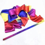 🎀 colorful dance ribbons for rhythmic gymnastics and streamer dancing - 70" length, 2 pack логотип