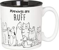 🐾 start your day with a paw-sitively cute burton and burton mornings are ruff ceramic coffee mug, 13 ounce logo