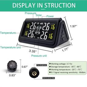 img 3 attached to 🔋 MZXDYCOS Солнечная система контроля давления в шинах TPMS с 4 внешними датчиками TMPS (0-87 PSI)