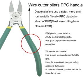 img 2 attached to 🔧 Пассатижи Arayker съемник провода точностный 6 дюймов - диагональный режущий крайний съемник: рукоятка из анти-скользящего ППК, набор из 3 штук: эффективный инструмент для резки с улучшенным захватом.