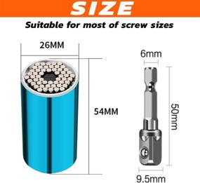 img 3 attached to 🔧 Huryfox универсальный грип-головка + набор адаптеров: 1/4''-3/4'' метрический для рачкового ключа и электрического дрели - Классные Рождественские гаджеты для мужчин, самодельщиков, мужей (Синий)