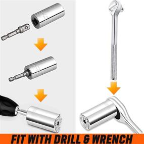 img 1 attached to 🔧 Huryfox универсальный грип-головка + набор адаптеров: 1/4''-3/4'' метрический для рачкового ключа и электрического дрели - Классные Рождественские гаджеты для мужчин, самодельщиков, мужей (Синий)