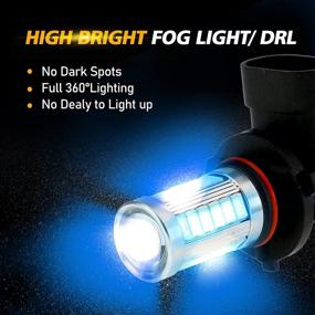 img 2 attached to 💡 High Power 50W 3030 SMD H10 LED Fog Light Bulbs - Extremely Bright Bulb for Signal, Turn, Parking, Tail lights (Set of 2) - Ice Blue 10000K