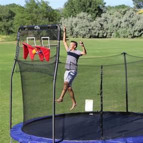 img 1 attached to Enhanced Skywalker 15’ Trampoline with Double Basketball Hoop Attachment