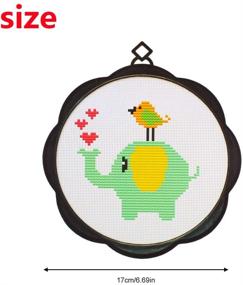 img 3 attached to 🐘 Andux Land Mini Counted Cross Stitch Kit for Beginners: Bird and Elephant Pattern SGCX-01