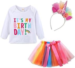 img 4 attached to 🦄 Birthday Unicorn Headband for Girls - Mud Kingdom Clothing