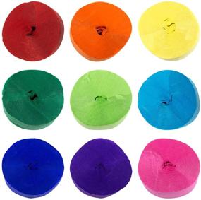 img 3 attached to 🎉 Pack of 9 Colorful Crepe Paper Streamers - 98.4 Ft Each Roll - Vibrant Rainbow Party Decorations in Red, Orange, Yellow, Green, Blue & Purple - Perfect for Booth Backdrop, Wedding Ceremony, Festival & Event Decor