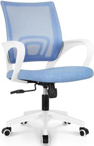 img 4 attached to 🪑 NEO CHAIR Ergonomic Office Chair Computer Desk Chair Gaming with Blue Mesh Racing Seat - Mid Back Cushion, Lumbar Support, Adjustable Swivel Rolling, and Comfortable Wheels – Ideal for Home Executive