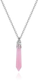 img 3 attached to 💖 Authentic Pink Crystal Reiki Hexagonal Healing Pendant | Sweater Necklace with Stainless Steel Chain