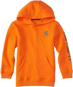 img 1 attached to 👕 Carhartt Boys Orange Sleeve Sweatshirt - Boys' Clothing and Fashion Hoodies/Sweatshirts