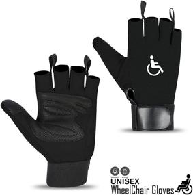 img 1 attached to 🧤 Rebo Fingerless Leather Men's Accessories for Wheelchair Mobility