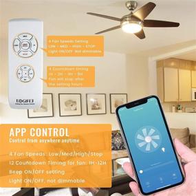 img 2 attached to 🔽 Smart WiFi Ceiling Fan Remote Control Kit Compatible with Alexa, Google Assistant - Universal Small Size Receiver with 4 Speeds, 12-Hour Countdown Timer - Hampton Bay, Harbor Breeze, Hunter Replacement