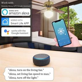 img 3 attached to 🔽 Smart WiFi Ceiling Fan Remote Control Kit Compatible with Alexa, Google Assistant - Universal Small Size Receiver with 4 Speeds, 12-Hour Countdown Timer - Hampton Bay, Harbor Breeze, Hunter Replacement