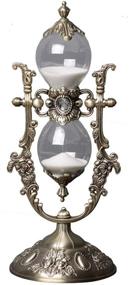 img 4 attached to ⏳ NIUASH Hourglass Timer: Embossed White Sand Metal Glass, Vintage Home & Office Decoration - 15 Minutes Kitchen Wedding Gift