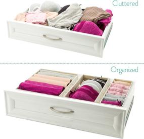 img 2 attached to 📦 Set of 3 Foldable Underwear Drawer Organizer Dividers - Durable Fabric Storage Baskets for Socks, Ties, Scarves, Tshirts, and Baby Clothes - Perfect for Men's Closet Organization (Galliana)