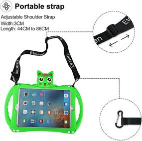 img 1 attached to 📱 Adjustable Shoulder Strap iPad Air Case – Etoden Cute Shockproof Silicone Handle Stand Cover for iPad 2017/2018 9.7 inch (5th/6th Gen) and iPad Air 2