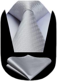 img 4 attached to 👔 HISDERN Handkerchief Jacquard Necktie Pocket: Elevate Your Men's Accessories Game