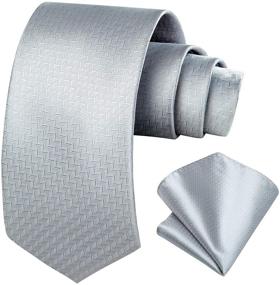 img 3 attached to 👔 HISDERN Handkerchief Jacquard Necktie Pocket: Elevate Your Men's Accessories Game