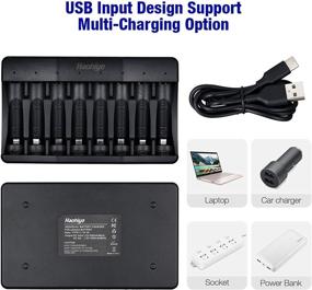 img 1 attached to HAOHIYO USB AA AAA Battery Charger - Fast 8 Bay Individual Charger for Ni-MH Ni-CD Rechargeable Batteries