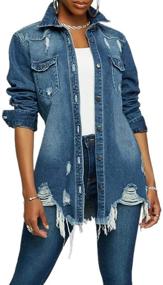 img 4 attached to SOMTHRON Womens Distressed Outfits Outerwear Women's Clothing and Coats, Jackets & Vests