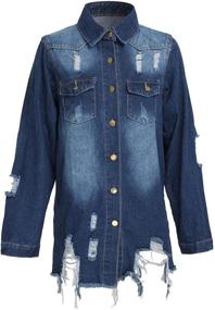 img 1 attached to SOMTHRON Womens Distressed Outfits Outerwear Women's Clothing and Coats, Jackets & Vests