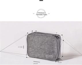 img 2 attached to 🎒 FYY Electronic Organizer: Portable Waterproof Travel Cable Organizer Bag Pouch for Electronics Accessories - Large Size-Grey