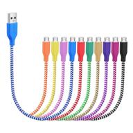 🔌 okray micro usb cable 1ft - 10 pack colorful durable nylon braided sync charger for samsung galaxy s7/s6, htc, nokia, sony, ps4 & more logo