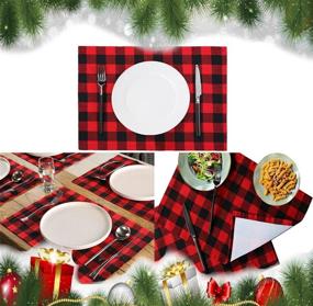 img 4 attached to 🎄 Christmas Buffalo Decorations Placemats by SANMADROLA