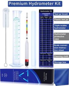 img 1 attached to 🍻 Triple Scale Hydrometer Test Kit for Wine, Beer, Kombucha & Mead Brewing – ABV Tester, Brix, Specific Gravity Hydrometer + Test Jar – Ideal Home Brewing Kit