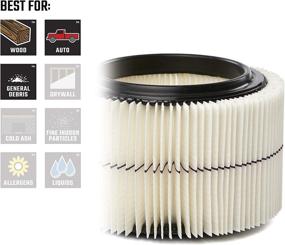 img 2 attached to 🔍 Craftsman 1/2-Height Purple Stripe General Purpose Wet Dry Vac Replacement Filter for 3 and 4 Gallon Shop Vacuums (Model: 9-38741)