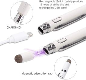 img 2 attached to Rechargeable KENGDUDU Digital Stylus Pens for Touch Screens - Fine Point 1.5mm Active Smart Pencil, Stylish and Compatible with iPad, iPhone, Tablets (Milky White)