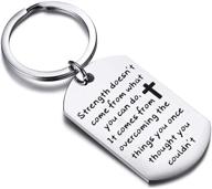 🔐 empowering christian strength: keyring dog tag keychain for a powerful gift logo