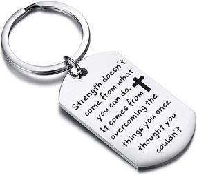 img 4 attached to 🔐 Empowering Christian Strength: Keyring Dog Tag Keychain for a Powerful Gift