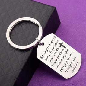 img 3 attached to 🔐 Empowering Christian Strength: Keyring Dog Tag Keychain for a Powerful Gift