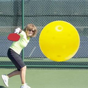 img 1 attached to AYYKALLJ Outdoor Pickleball Set with 40 Holes Pickleballs - 6 Pack, Yellow Balls for Maximum Durability, Bounce, and Precision Flight