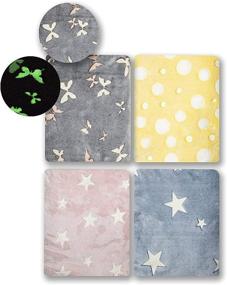 img 2 attached to Glow in The Dark YOLO Grey Throw Blanket for Kids – 350gsm Soft Fluffy Plush Fleece Butterfly Design – Unique Gifts for Girls