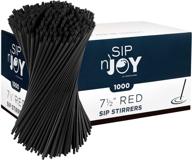 🔲 1000 pack of black crystalware plastic stirrers логотип