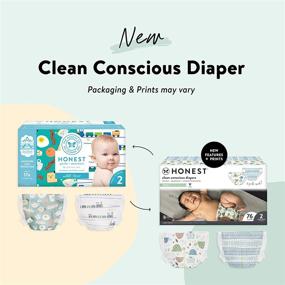 img 1 attached to 🐢 The Honest Company, Club Box, Size 2 Diapers, Turtle Time + Dots & Dashes, 76 Count (Packaging + Print May Vary) - Eco-friendly and Safe Choice