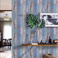 🔵 art3d 17.7 inch x 78.7 inch peel and stick wallpaper - decorative self adhesive vinyl film wood grain wallpaper for furniture cabinet countertop shelf paper, distressed blue wood логотип