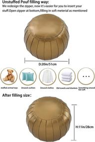 img 3 attached to Comfortland Unstuffed Ottoman Pouf Covers - Stylish Gold Foot Rest for Living Room, Bedroom and Kids Room