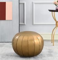 comfortland unstuffed ottoman pouf covers - stylish gold foot rest for living room, bedroom and kids room logo