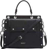 dkny medium leather satchel handbag women's handbags & wallets logo