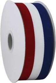 img 1 attached to 🎀 1.5-inch x 25 Yard Spool of Grosgrain Ribbon in Red, White, and Blue