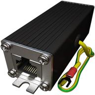 🔌 poe+ gigabit ethernet surge protector with full protection - gas discharge tube - mounting flange - rj45 lightning suppressor - lan network cat5/cat6 thunder arrestor - gbe 1000 mbps - tupavco tp302 logo