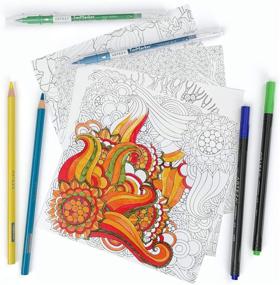 img 3 attached to 🌺 Arteza Floral Coloring Book for Adults: 72 Detachable Pages, Anti-Stress Art Supplies (6.4x6.4 inches)