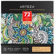 🌺 arteza floral coloring book for adults: 72 detachable pages, anti-stress art supplies (6.4x6.4 inches) logo