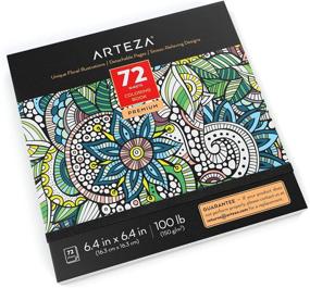 img 1 attached to 🌺 Arteza Floral Coloring Book for Adults: 72 Detachable Pages, Anti-Stress Art Supplies (6.4x6.4 inches)